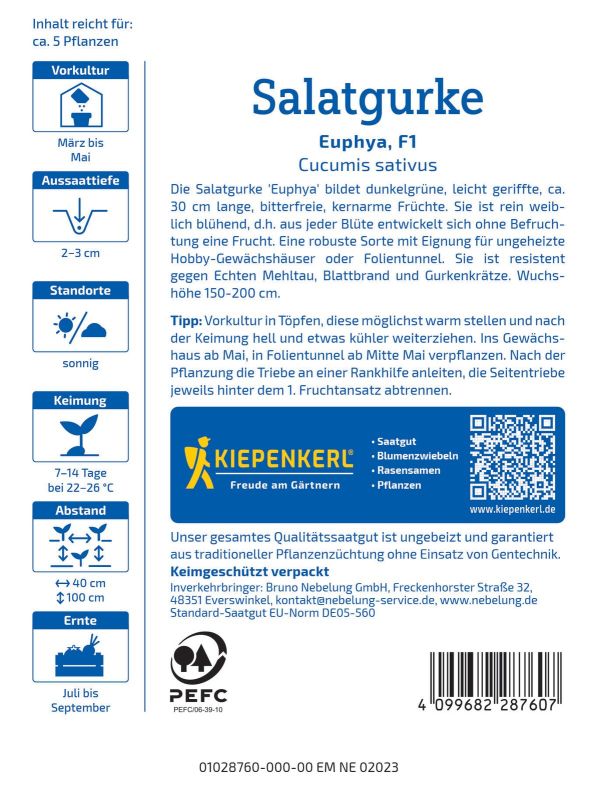 KIEPENKERL PROFI LINE Salatgurkensamen 'Euphya', F1 - Gallerie Bild 2